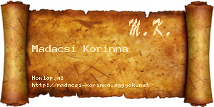 Madacsi Korinna névjegykártya